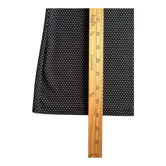 Adrianna Papell Ruffle‎ Neck  Top Women's Size L Large Pindot Black White - Picture 9 of 14